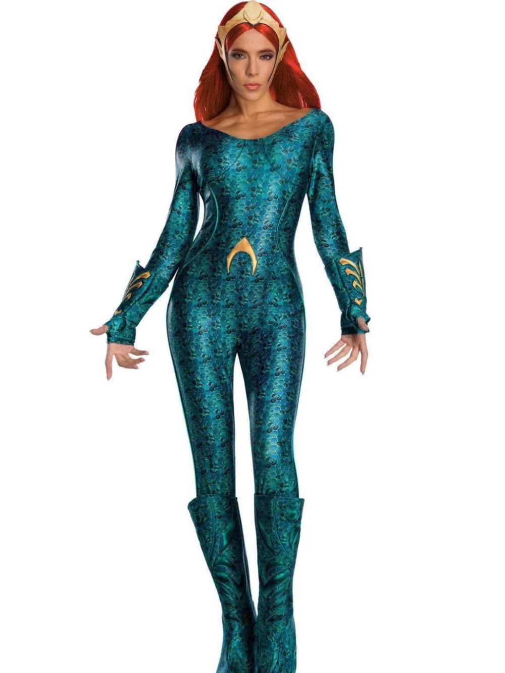 Teal Metallic Patterned Women’s Jumpsuit